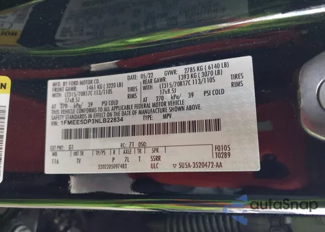 2022 Ford Bronco Wildtrak z USA, uszkodzony, nr VIN 1FMEE5DP3NLB22834